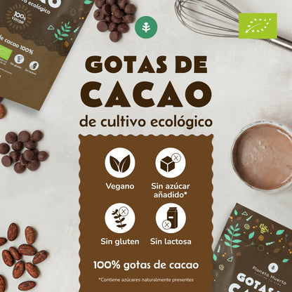 Gotas de Chocolate 100% cacao ECO Planeta Huerto 200 g