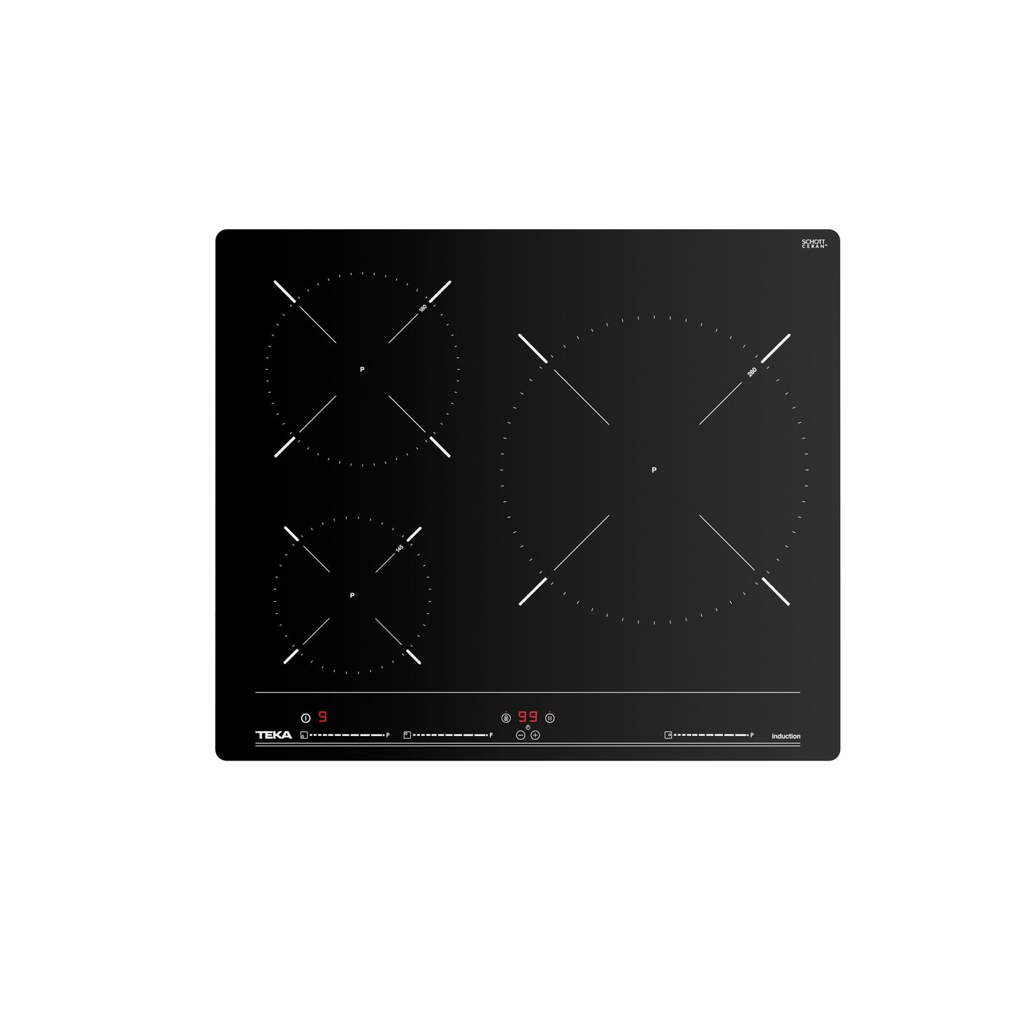 Placa de Inducción 3 Zonas Teka IBC 63010 MSS 60cm Cristal Negro