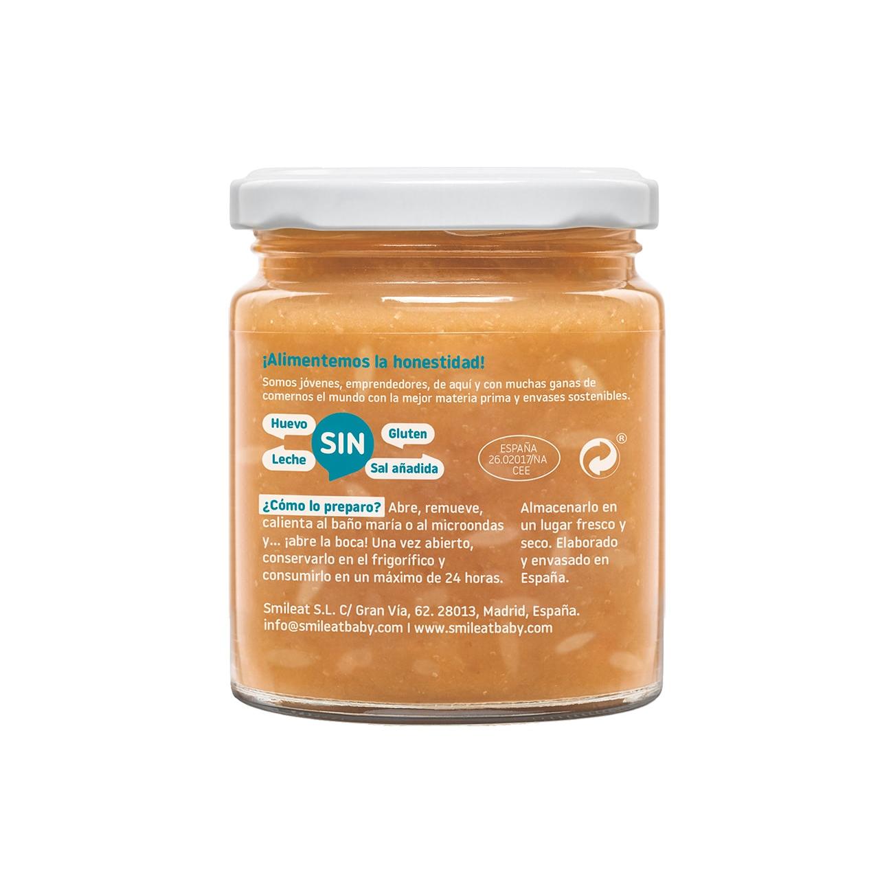 Pack 12x Tarrito de Arroz con Salmon y Guisantes ECO CA CHI TOS Smileat, 230g