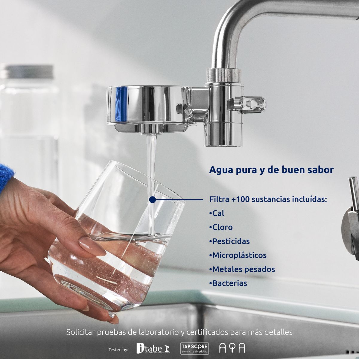 Filtro de agua para grifo EcoPro Compact Tappwater Cromo