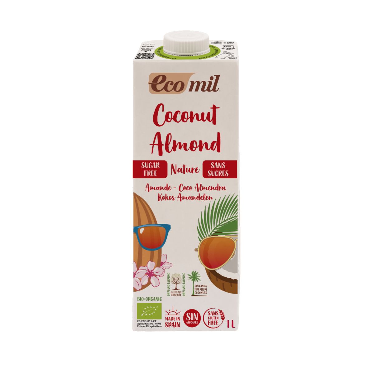Pack 6 x Eco Nature Bebida de Coco y Almendras Sin Azúcar Ecomil 1L