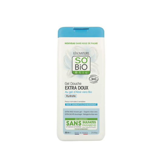 Gel de ducha extra suave hidratante aloe vera BIO So'Bio étic 650 ml
