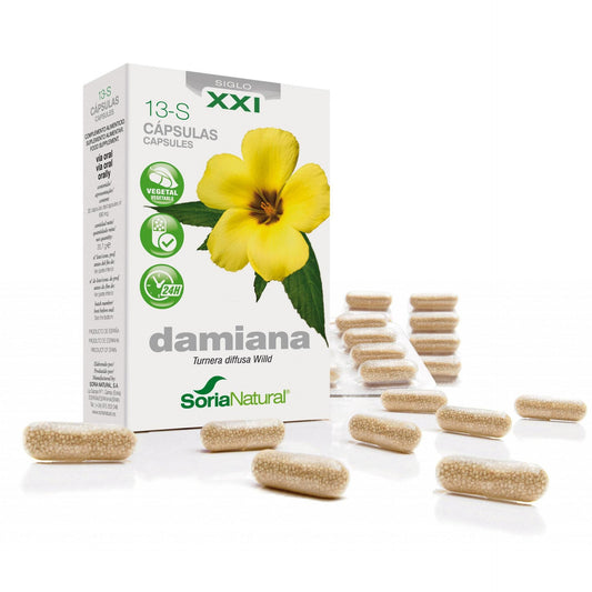 13-S XXL Damiana liberación prolongada Soria Natural, 30 cápsulas