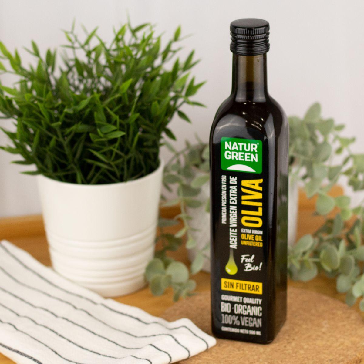 Aceite de Oliva Virgen Extra sin filtrar Bio NaturGreen, 500 ml