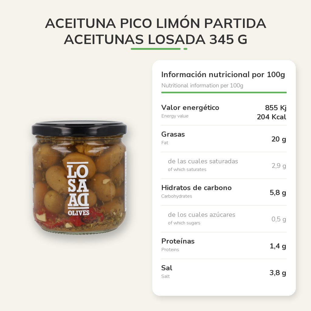 Información nutricional