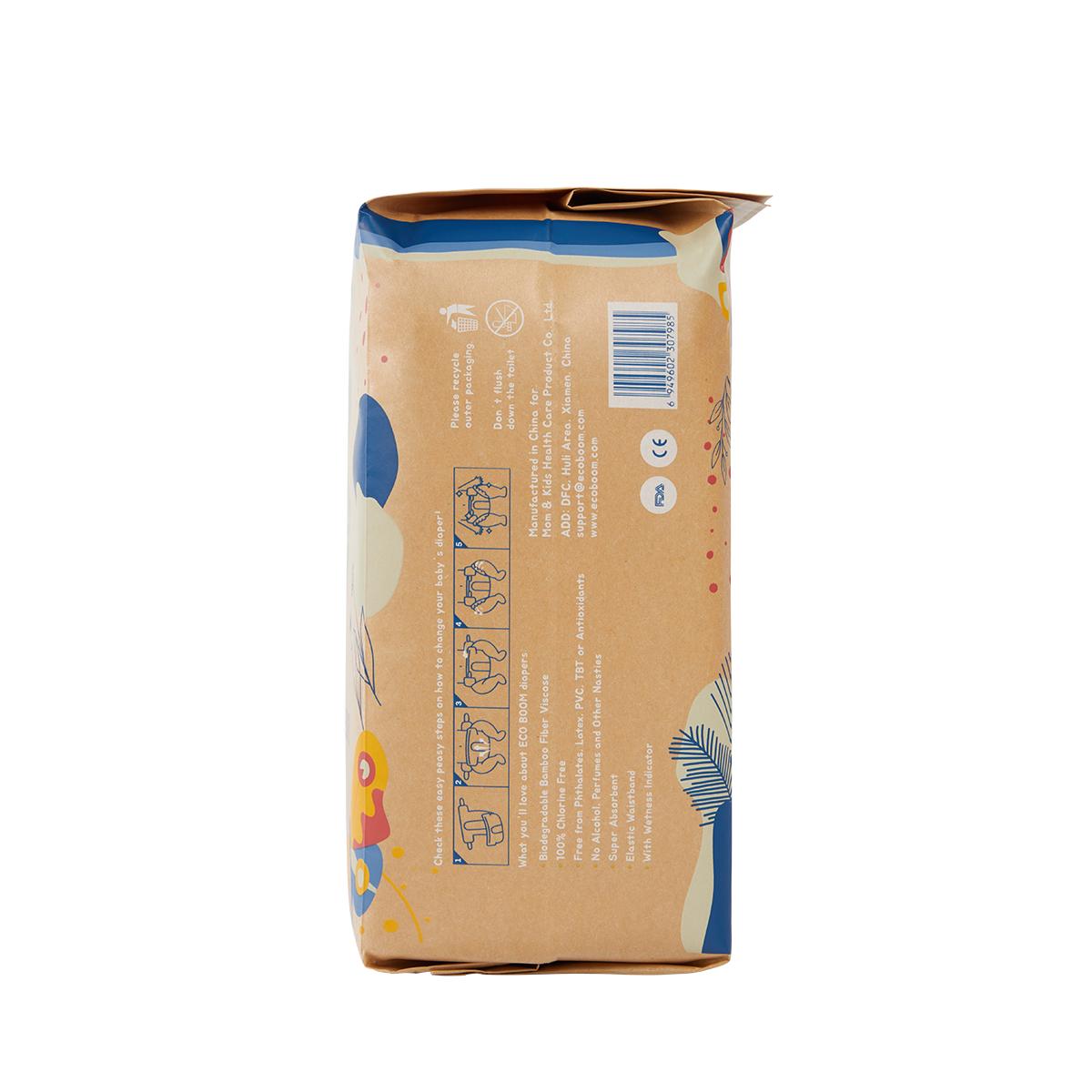 ECOBOOM - Pañal Ecológico de BAMBÚ Eco Boom. 70% Biodegradable, Hipoalergénico (TALLA 5/XL, 12-17 KG, PACK 8 BOLSAS, TOTAL 224 PAÑALES)