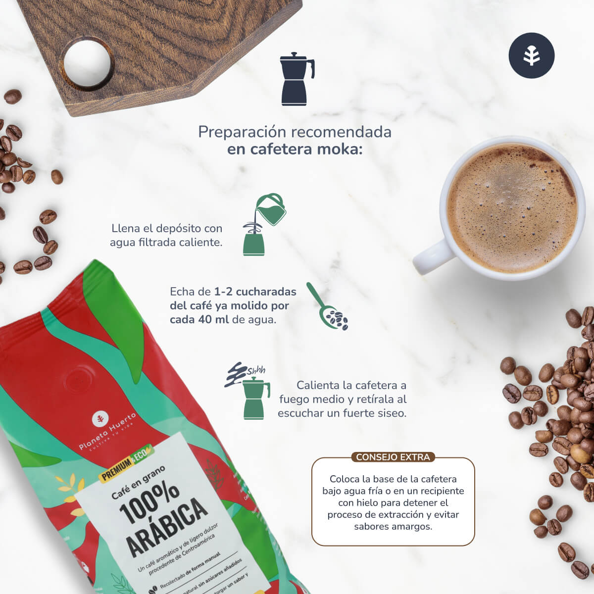 Pack 4x Café molido Eco 100% Arábica Planeta Huerto 250 g