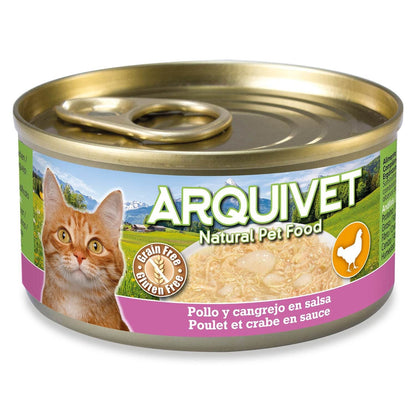Pollo y cangrejo en salsa Arquivet 80 g Comida húmeda para gatos