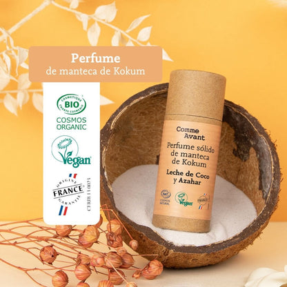 Perfume sólido dulce y afrutado con manteca de kokum Monoi Avainillado Comme Avant 20 ml