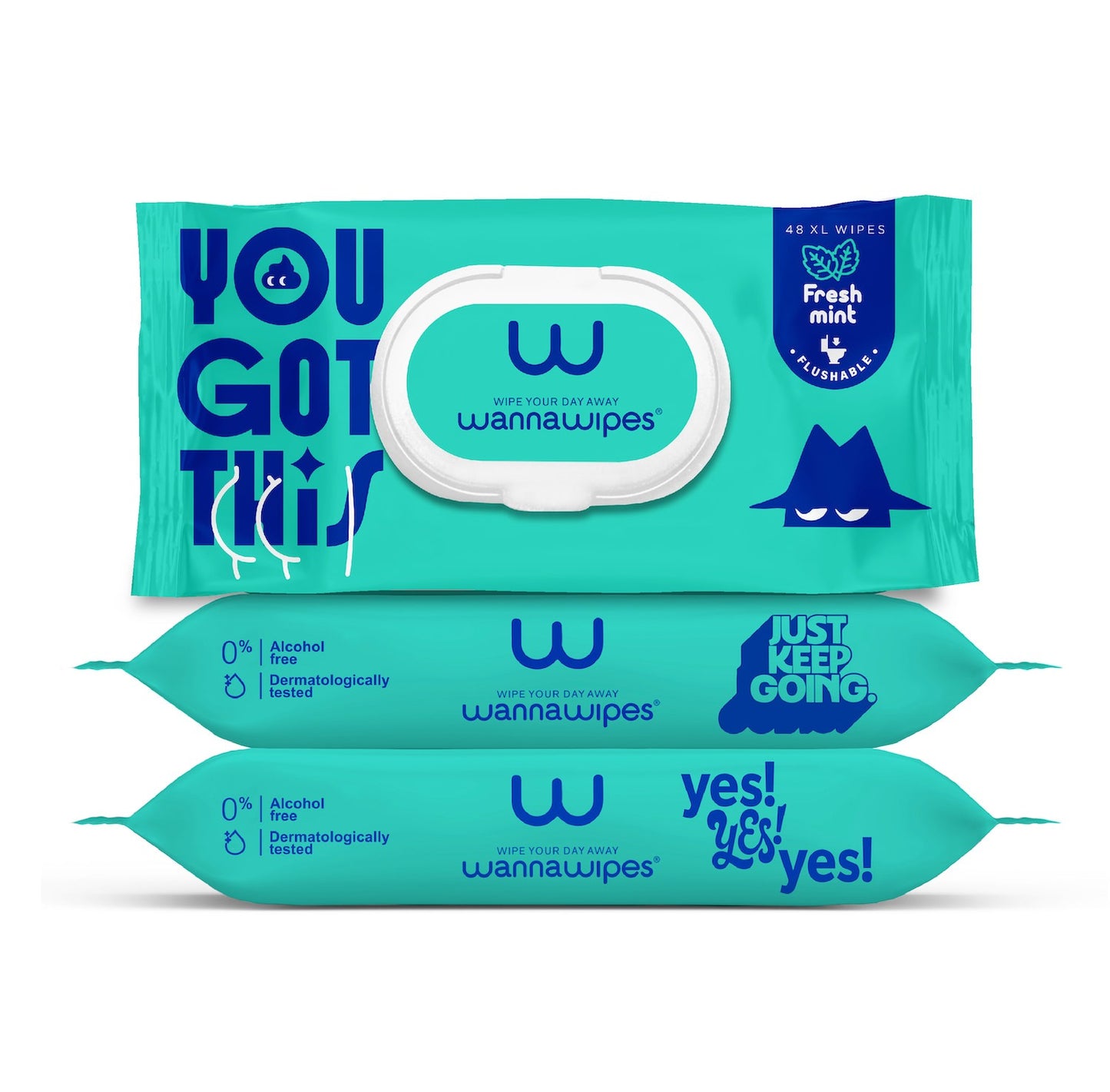 Toallitas para bebés Desechables WC Menta Wannawipes 48uds