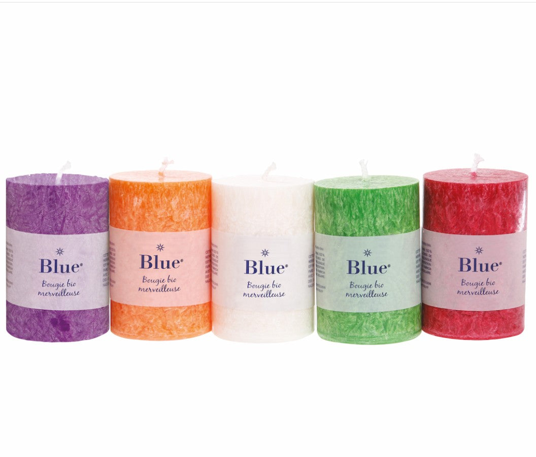 Velas estearina pequeña colores variados 56 x 80 mm 174 g Blue 6 uds