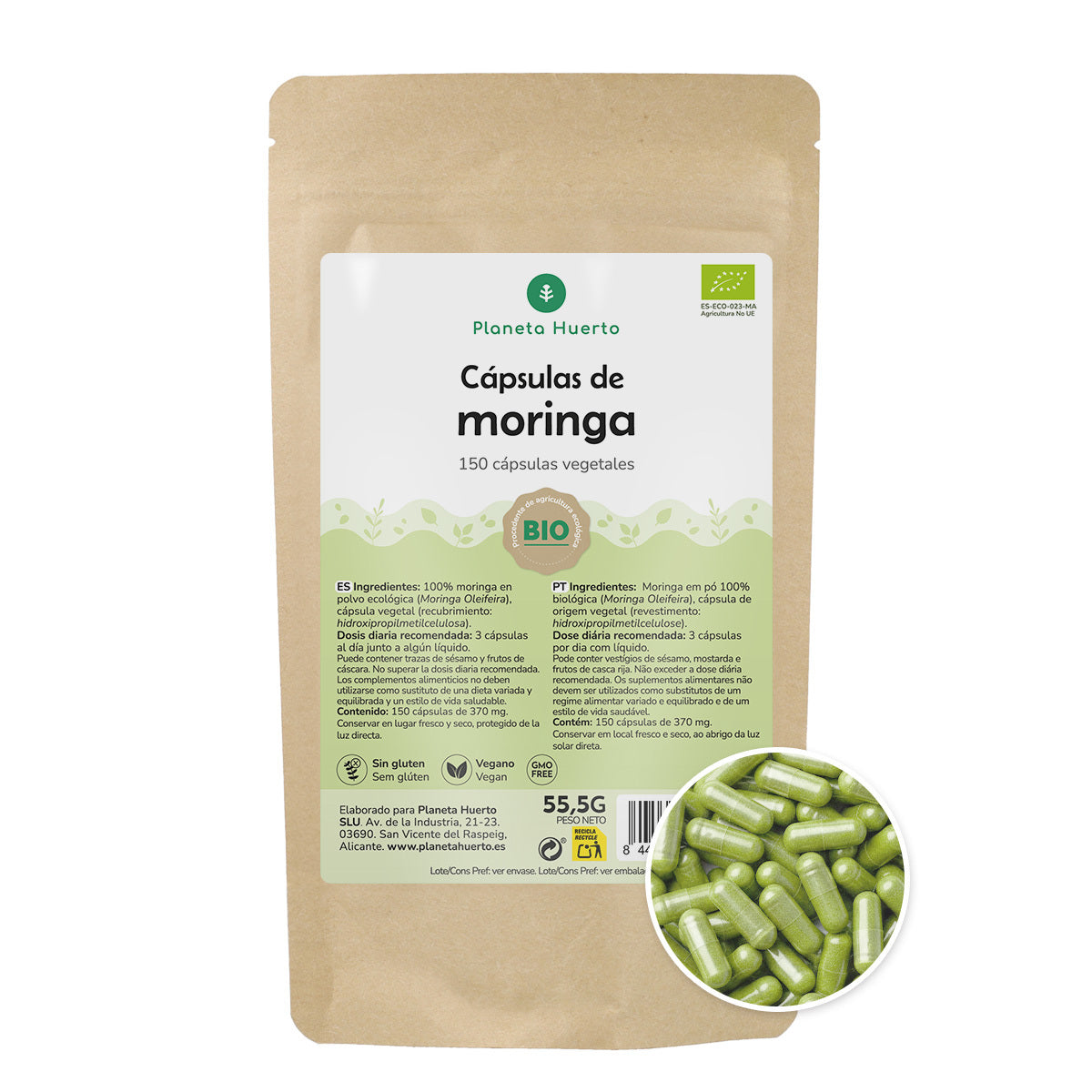 Moringa BIO Planeta Huerto 150 cápsulas