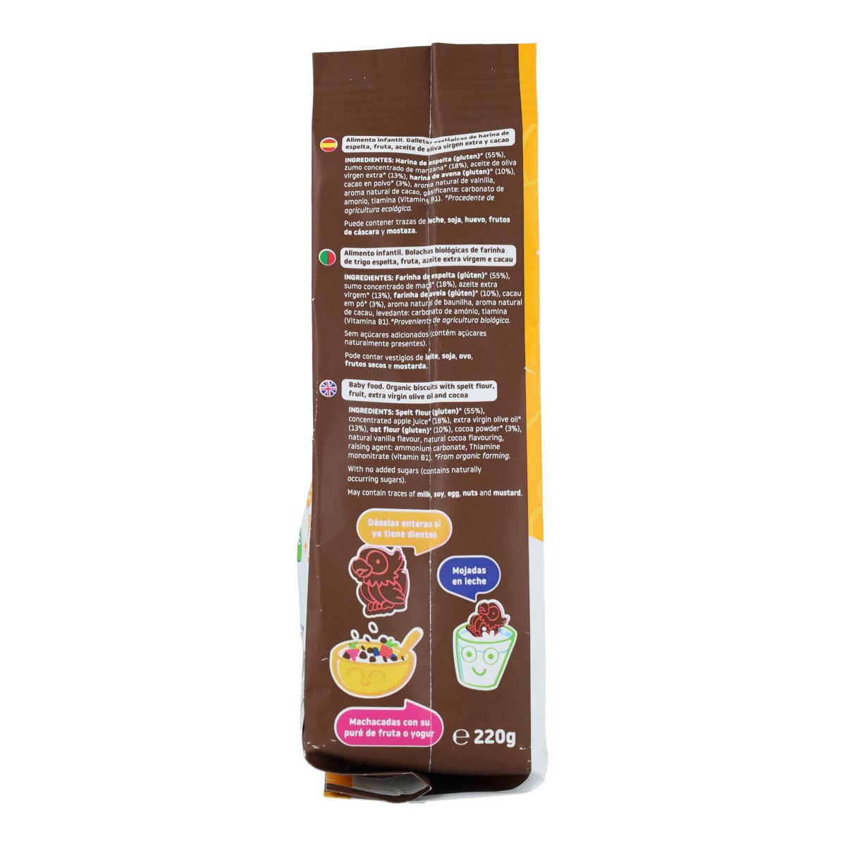 Galleta espelta, avena y cacao ECO 220 g Smileat