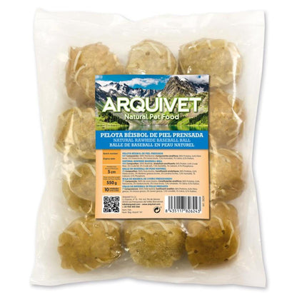 Snack Pelotas Béisbol de piel prensada Perros Arquivet 10 uds 5 cm