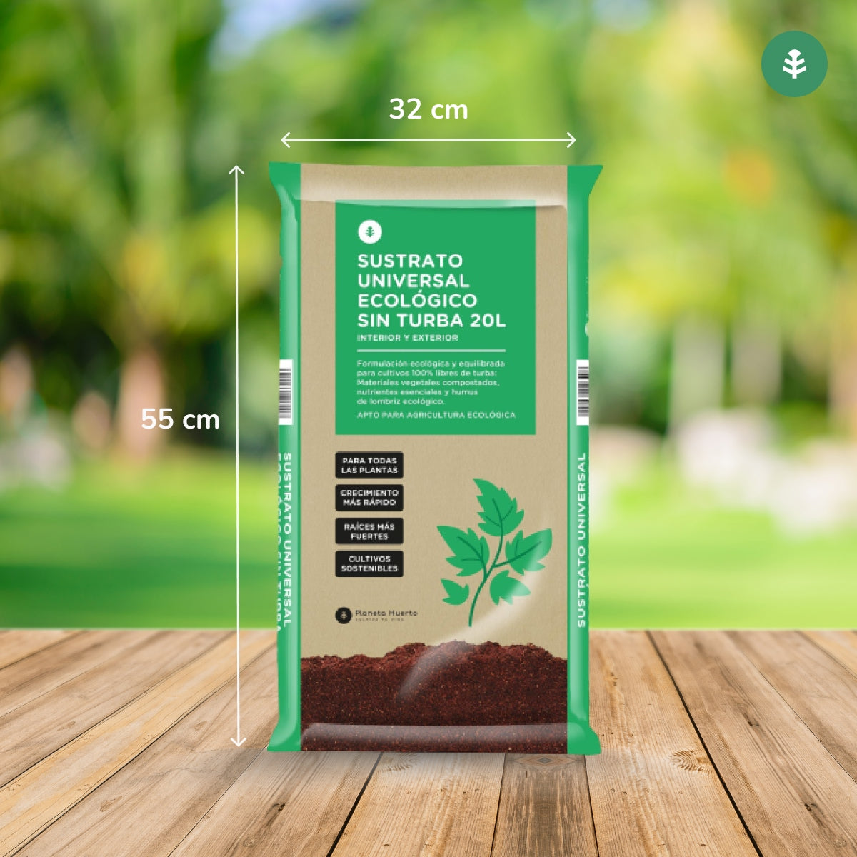 Sustrato Universal Sin Turba ECO Planeta Huerto 20 L