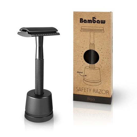 Maquinilla de afeitar de metal con soporte Bambaw