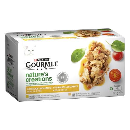 GOURMET Nature's Creations Mini Filetes Rico en Pollo y Pavo 4x85g
