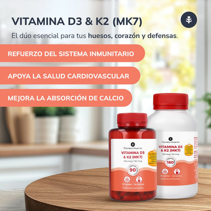 Pack 2xVitamina D3 & K2 Mk7 Planeta Huerto 180 Capsulas