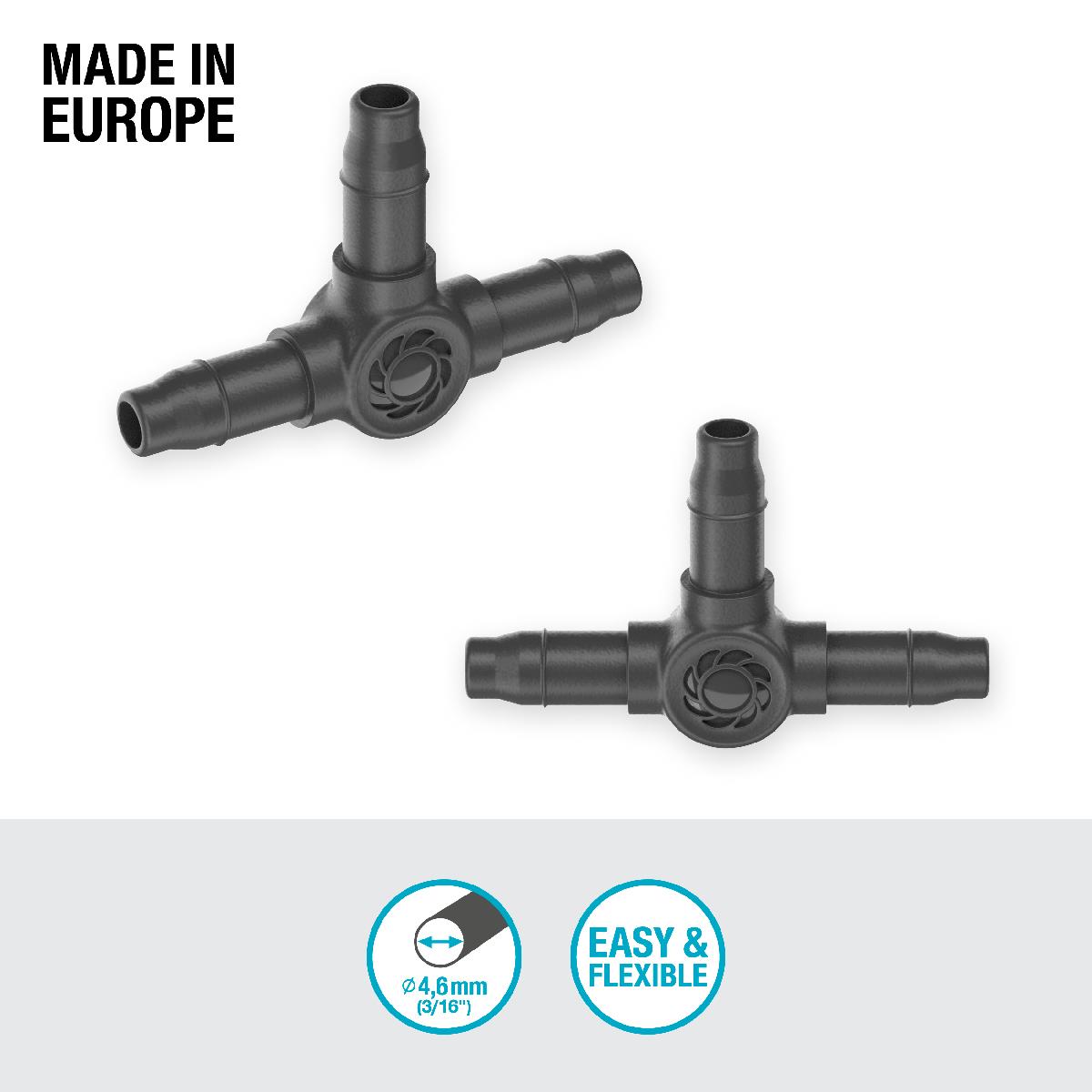 Pieza en T 4.6 mm (3/16") Microdripsystem Gardena
