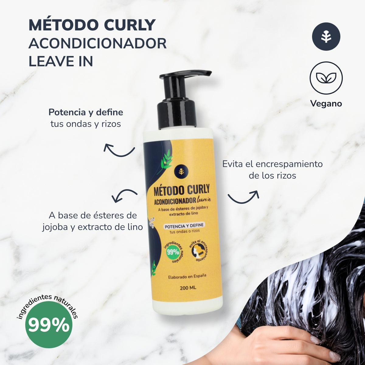 Pack Método Curly: champú, mascarilla y leave in Planeta Huerto