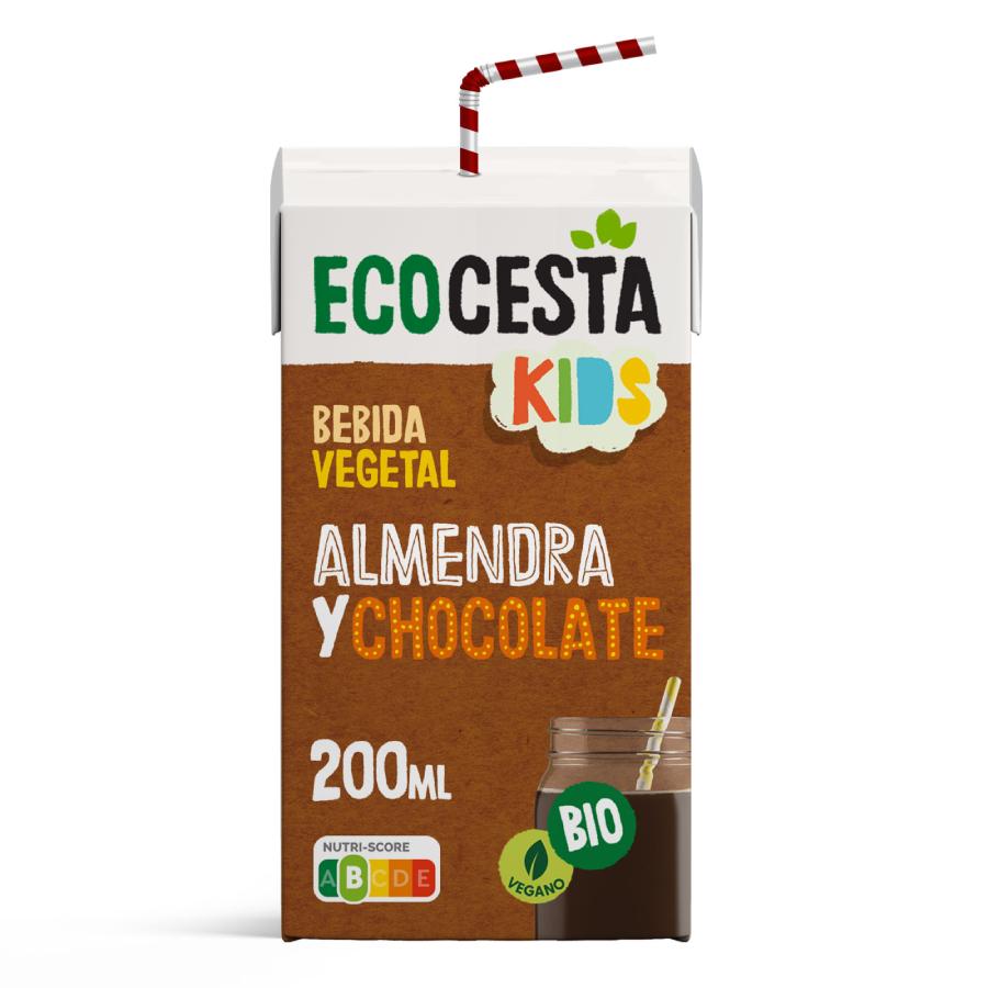 Pack 24 x Bebida Vegetal Mini De Almendra Con Chocolate Bio Ecocesta 200 Ml