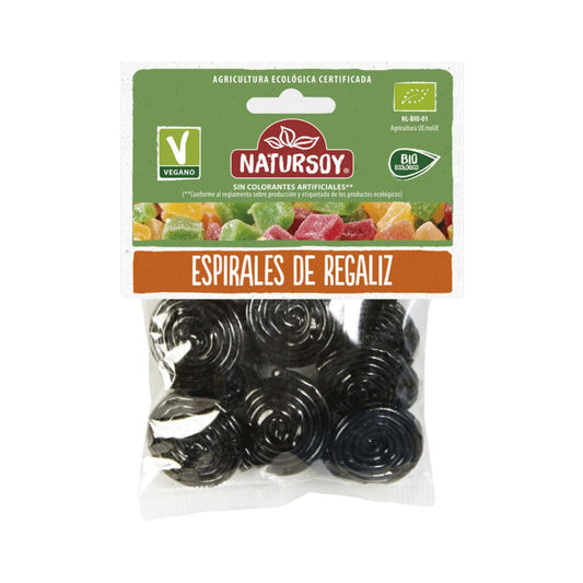 Gominola espiral de regaliz ECO, 75 g. Natursoy
