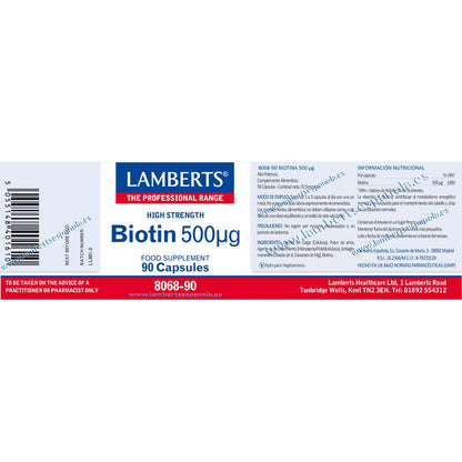Biotina 90 cápsulas de 50 μg