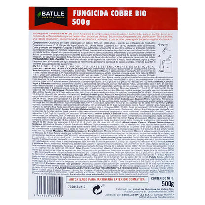 Fungicida cobre Batlle caja 500 g