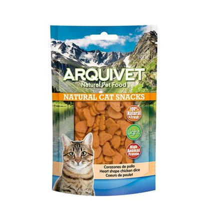 Corazones de pollo Arquivet 50 g Snack natural para gatos