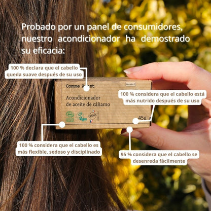 Acondicionador sólido con aceite de cáñamo Neutral sin perfume Comme Avant 45 g