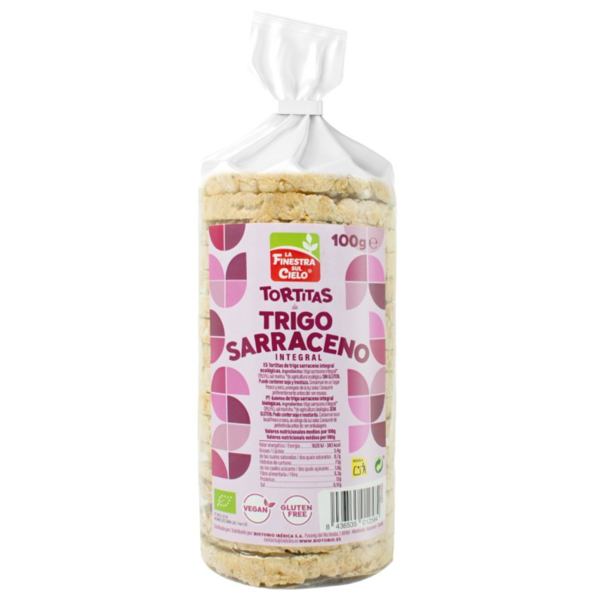 Tortitas de trigo sarraceno con sal y sin gluten BIO La Finestra Sul Cielo 100 g