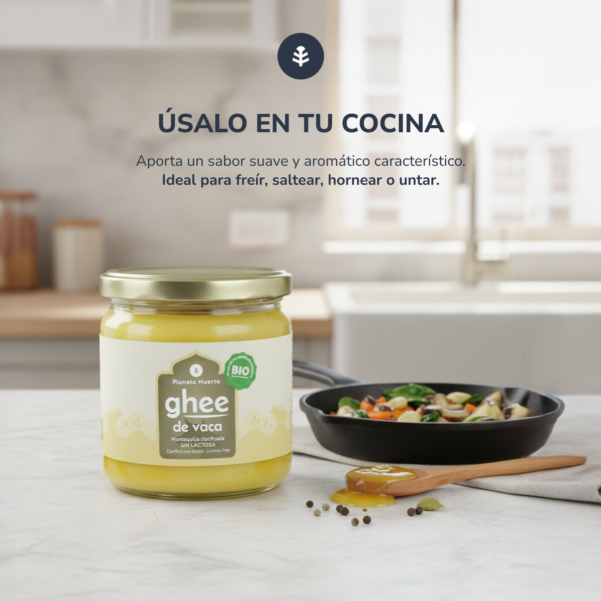 Ghee mantequilla clarificada ECO Planeta Huerto 850 g