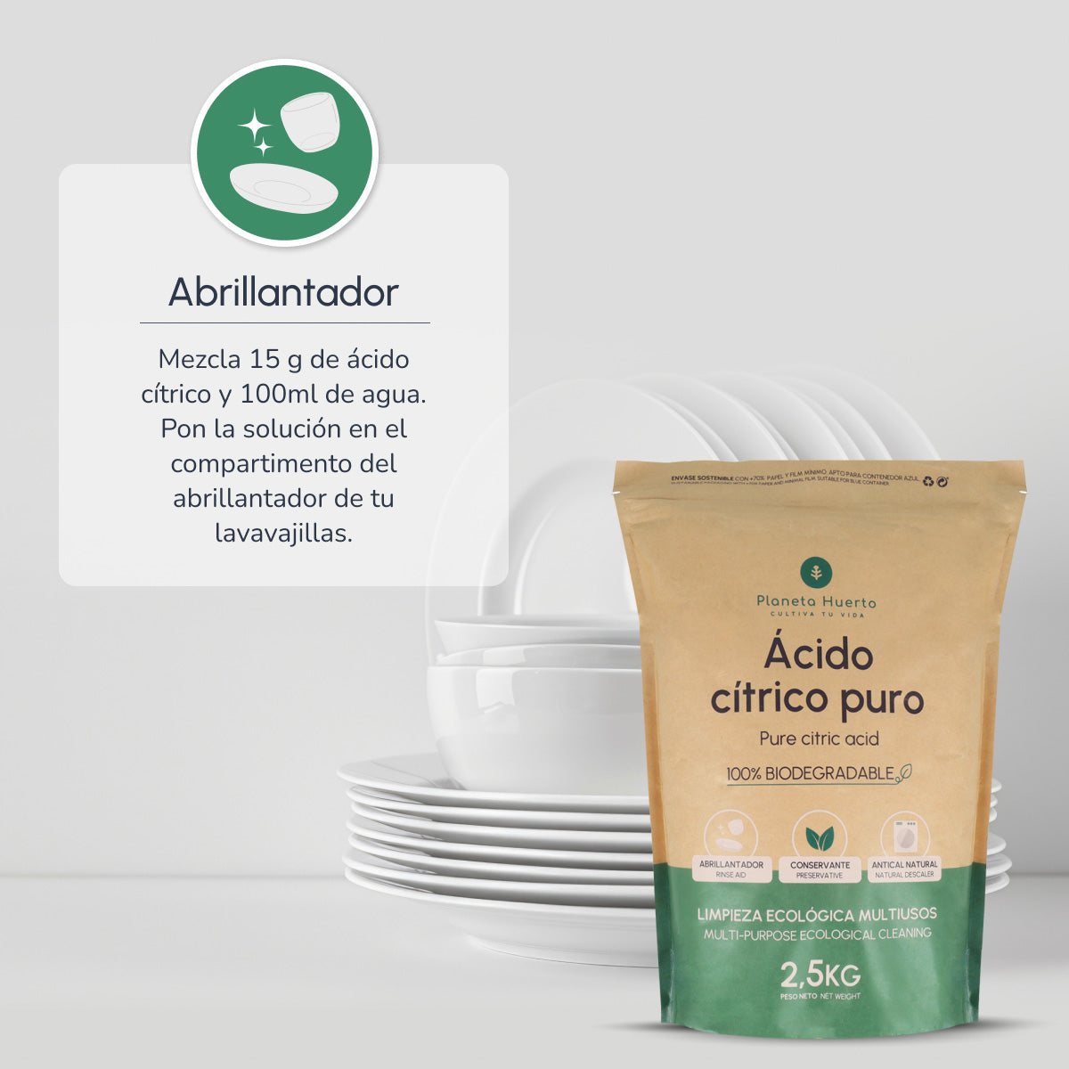 Pack 3x Ácido cítrico Planeta Huerto 1 Kg