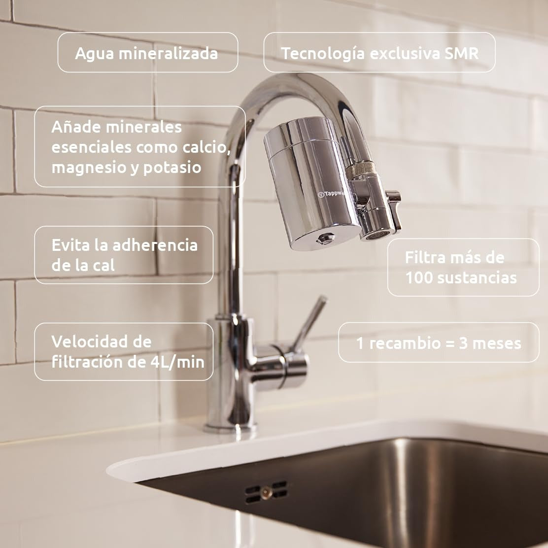 Pack 4 x Cartuchos para filtro EcoPro Chrome SMR Tappwater
