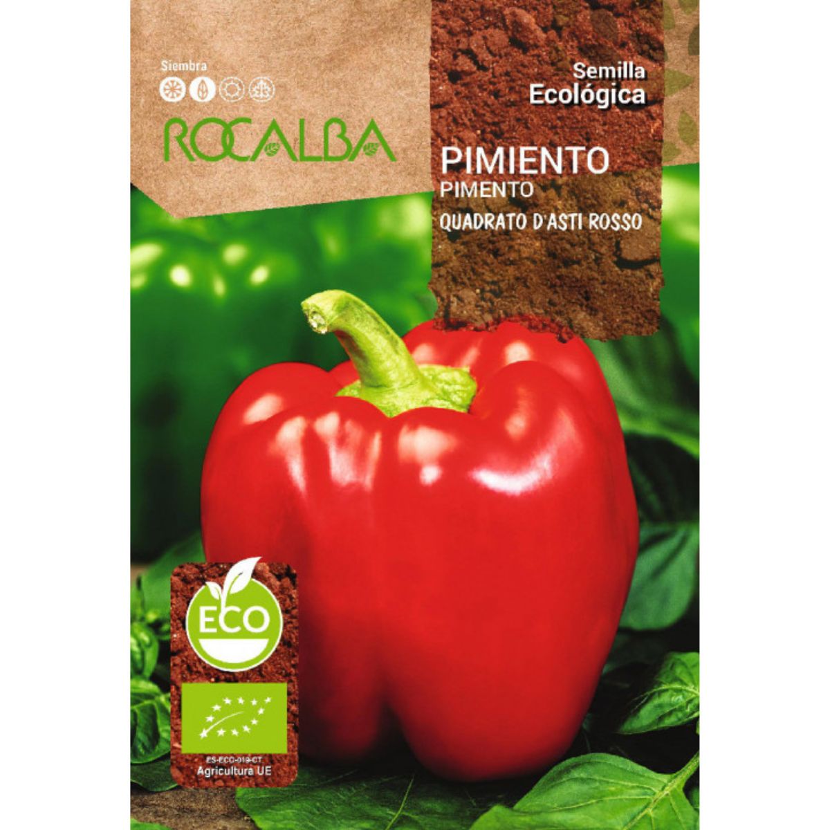 Semillas ecológicas de pimiento quadrato d'asti rosso Rocalba