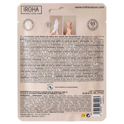 Guantes Mascarilla Nutritivos Aceite de Argán y Macadamia Iroha Nature 2 x 9 ml