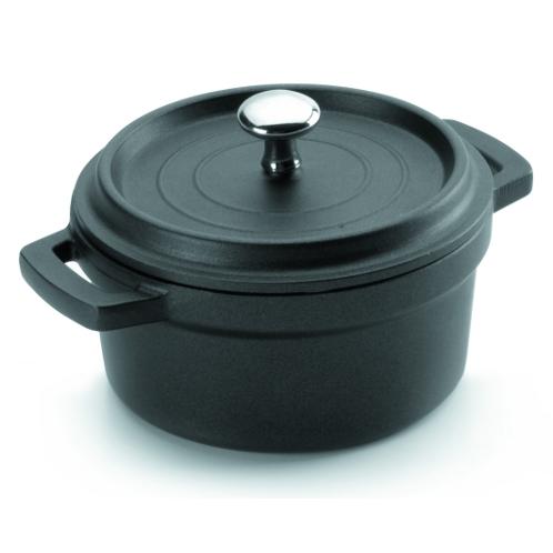 Olla cocotte negra de aluminio fundido Lacor