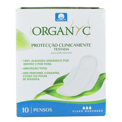 Compresas Día con Alas en bolsa individual Organyc 10 Uds