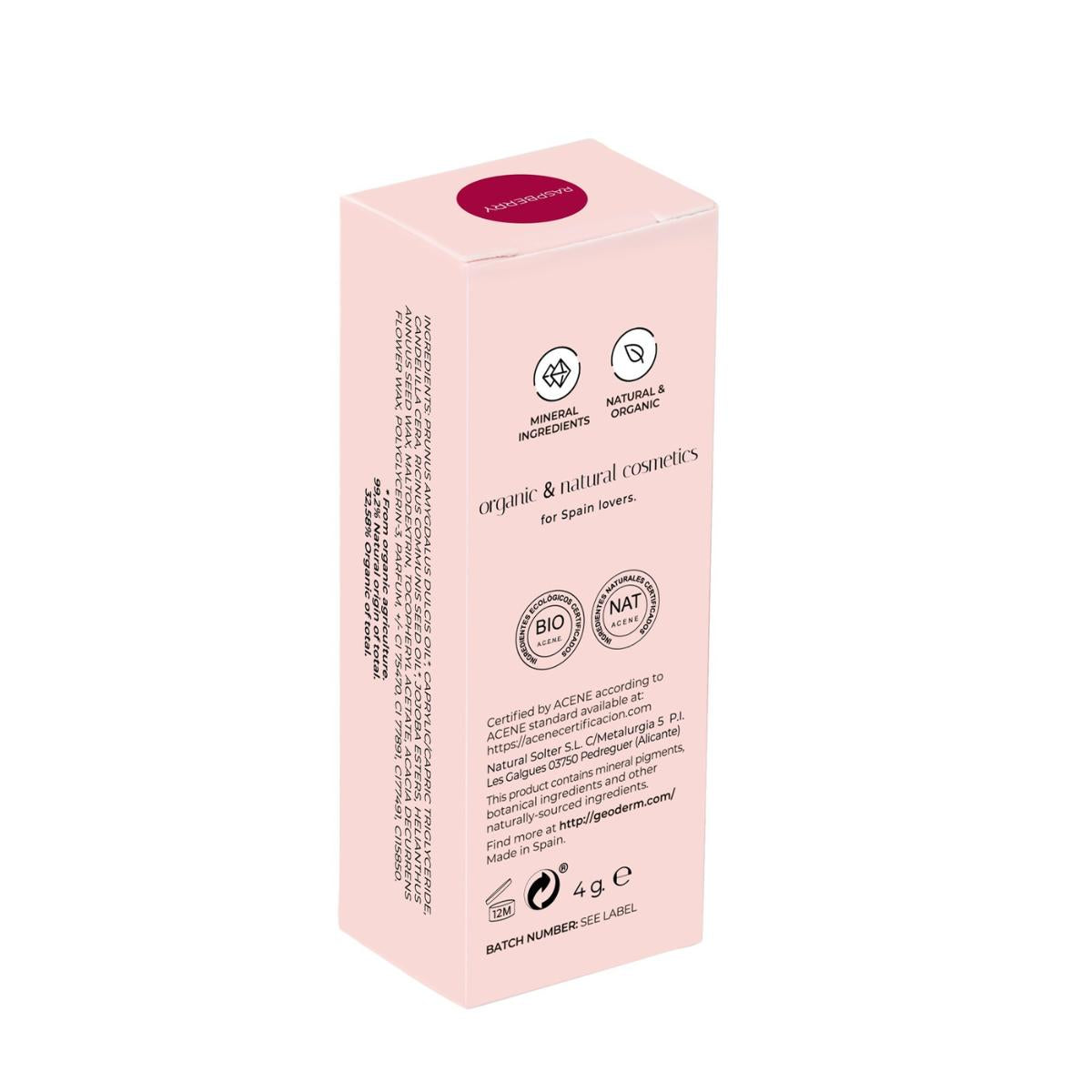 Lipstick Natural Raspberry/Frambuesa Geoderm 4 g