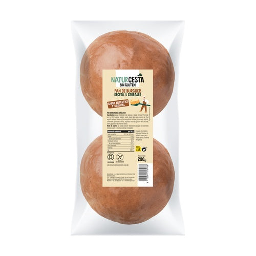 Pan de hamburguesa con 3 cereales Sin Gluten Naturcesta 200g