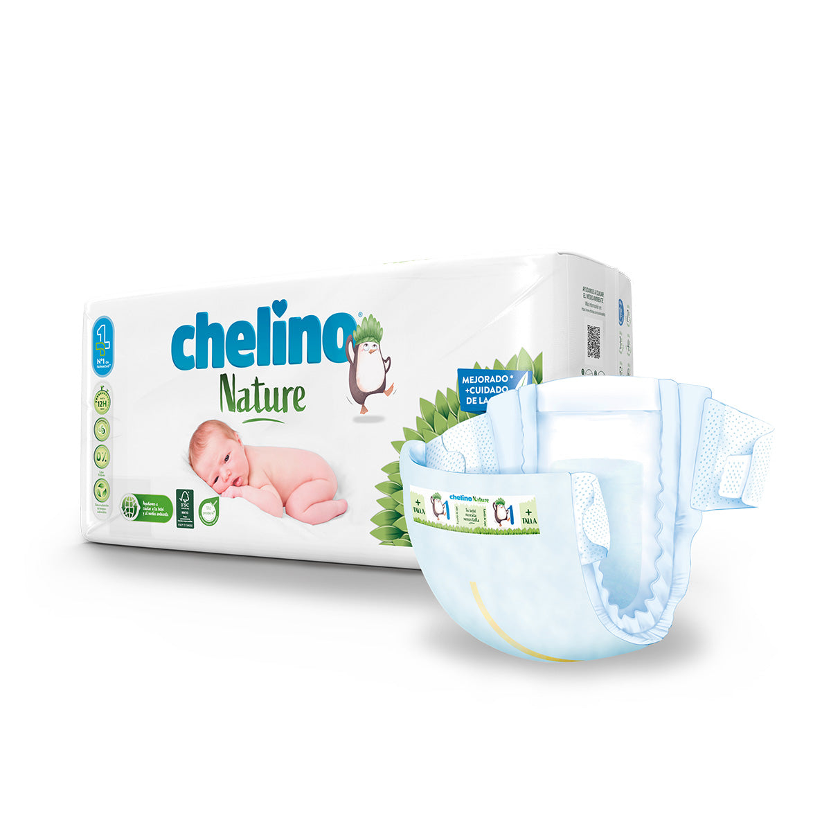 Pack ahorro Pañales T1 1-3 kg Chelino Nature 112 Uds
