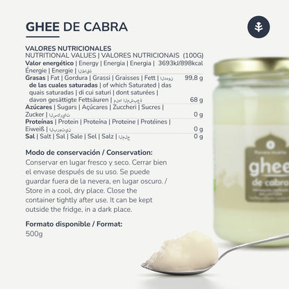 Ghee mantequilla clarificada de cabra ECO Planeta Huerto 500 g