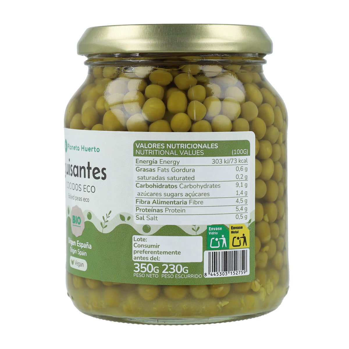 Guisantes ECO Planeta Huerto 320 g