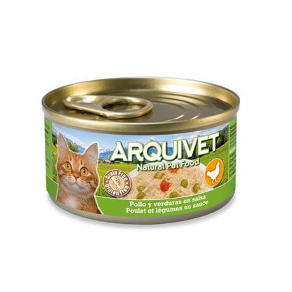 Pollo en salsa con Verduras Arquivet 80 g Comida húmeda para gatos