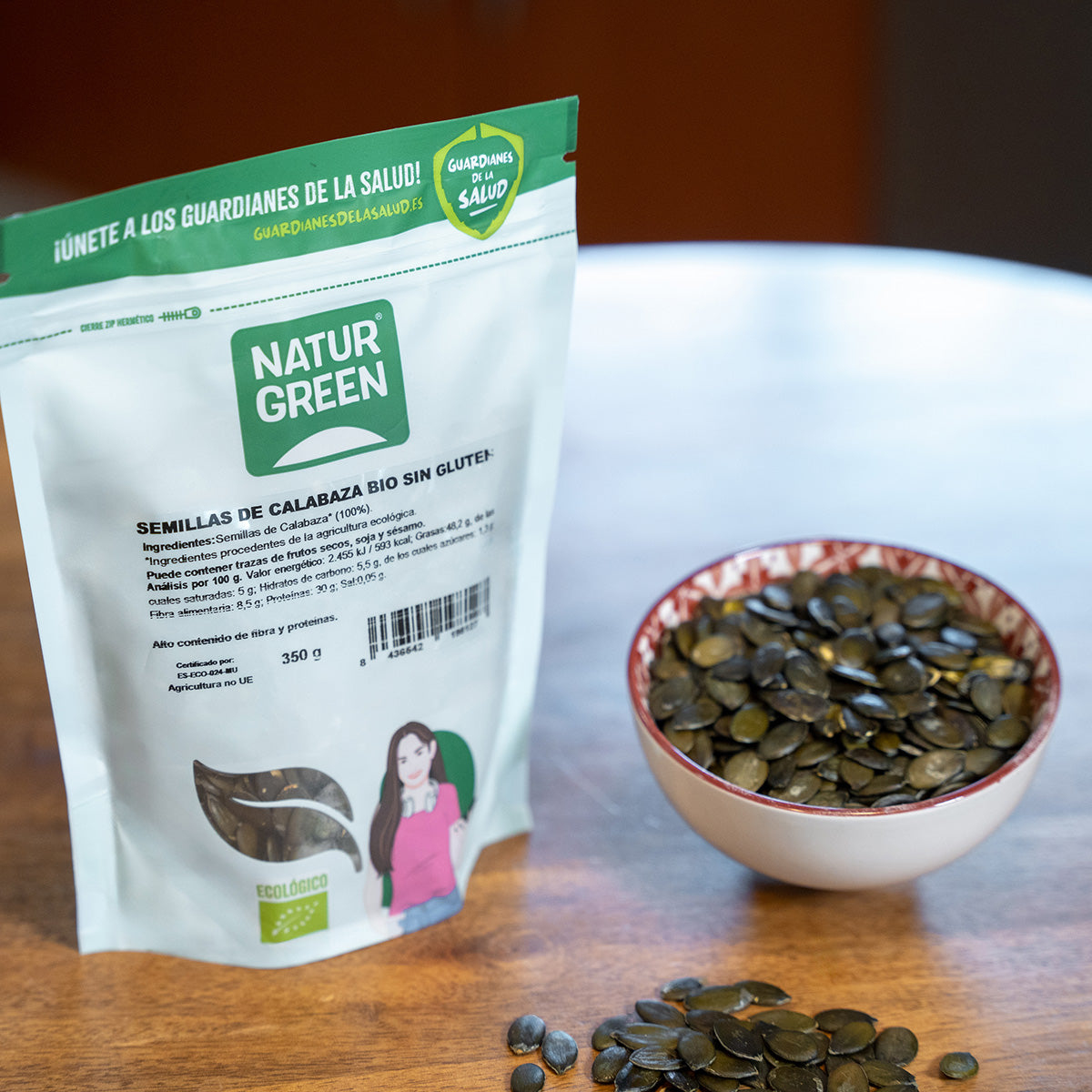Semillas de calabaza bio, Naturgreen, 350 g