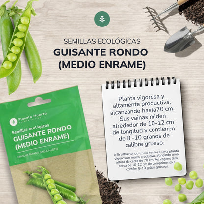 Semillas de Guisante rondo 1/2 enrame ecológicas Planeta Huerto