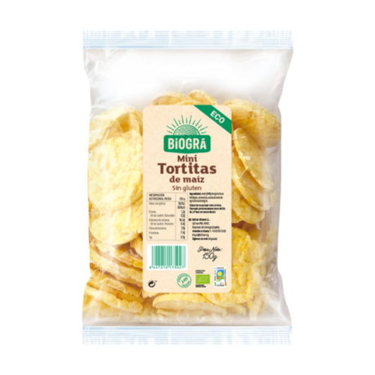 Mini tortitas de maíz Sin gluten Biogra 120g
