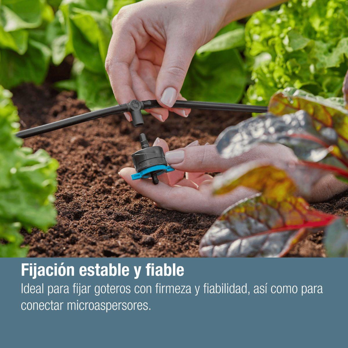 Unión en T para microaspersores de 4,6 mm (3/16") Microdripsystem Gardena