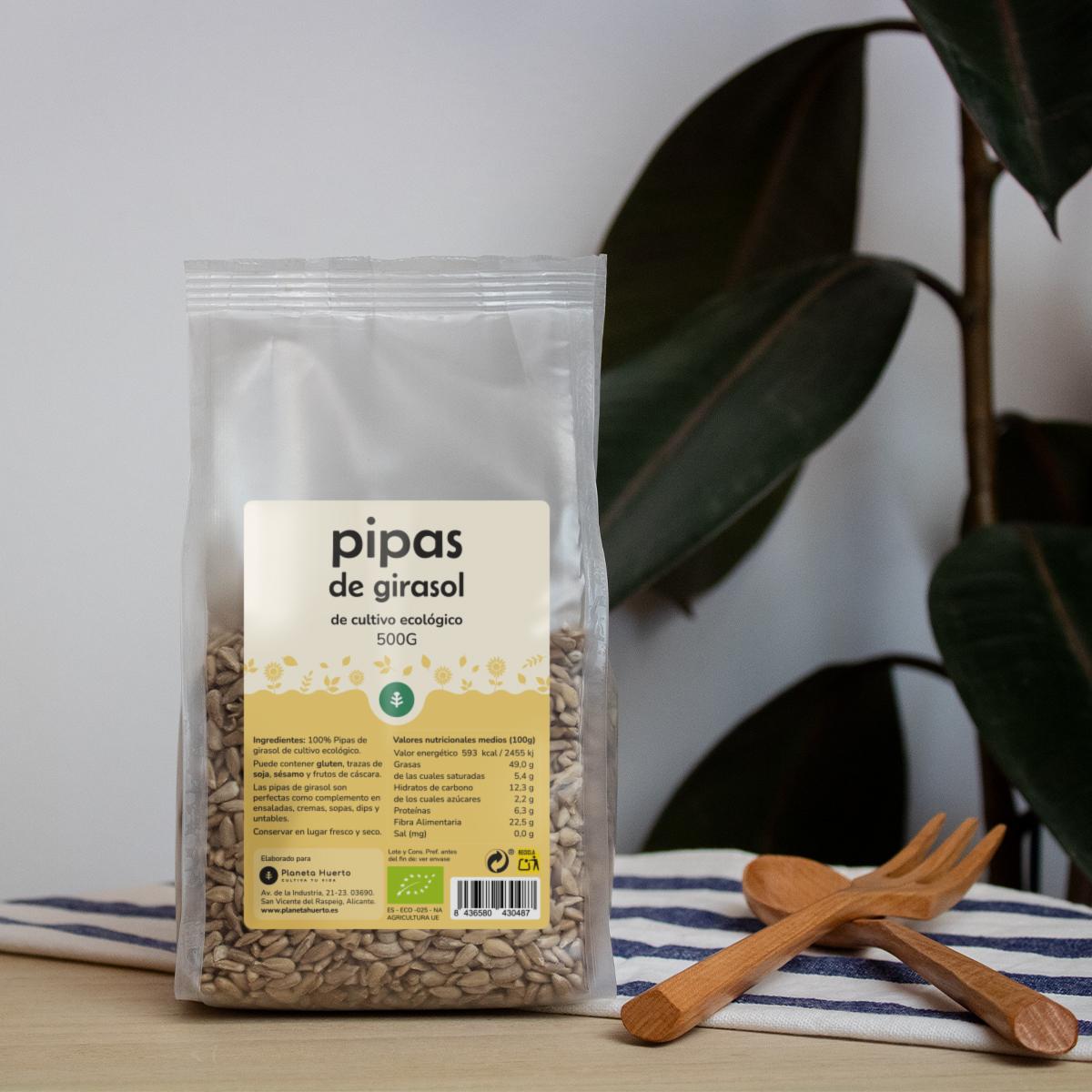 Pack 2x Pipas peladas de Girasol ECO Planeta Huerto 500 g