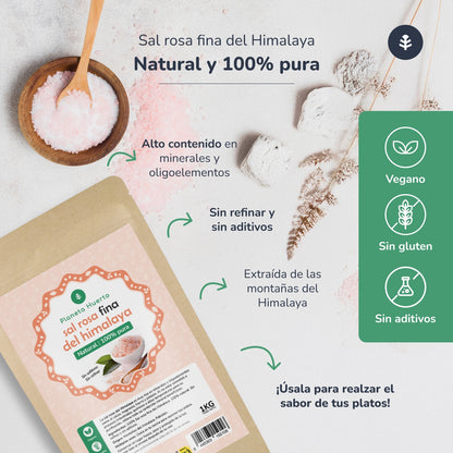 Pack 2x Sal rosa del Himalaya ECO Planeta Huerto 1 kg